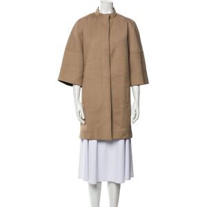 Akris Punto Stand Collar Tan Cropped Coat, size 12